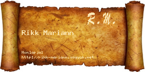 Rikk Mariann névjegykártya